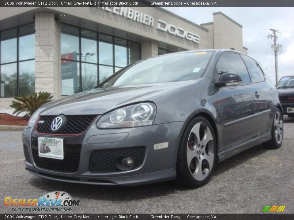 2009 Volkswagen GTI 2 Door United Grey Metallic / Interlagos Black Cloth Photo #1