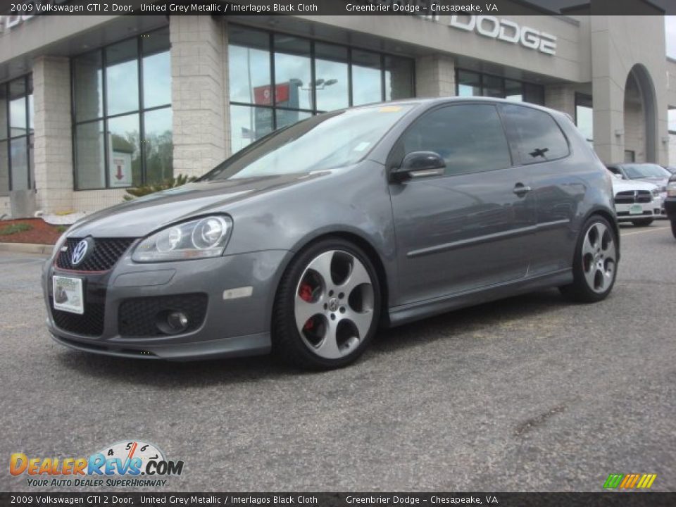 2009 Volkswagen GTI 2 Door United Grey Metallic / Interlagos Black Cloth Photo #2