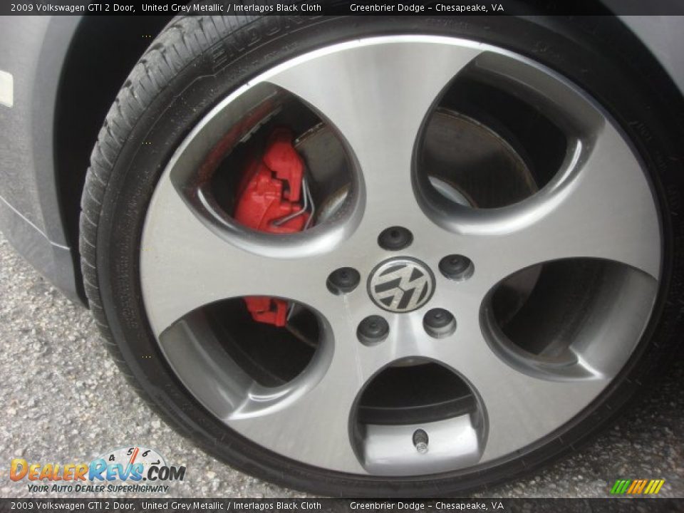 2009 Volkswagen GTI 2 Door United Grey Metallic / Interlagos Black Cloth Photo #23