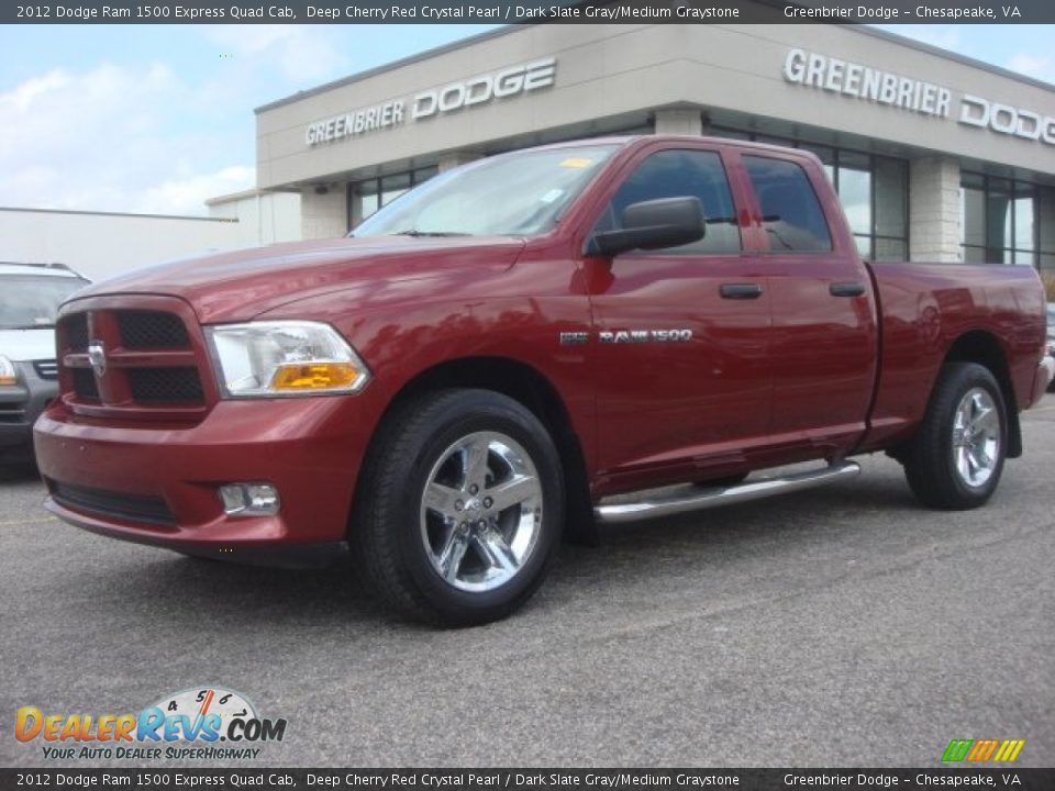 2012 Dodge Ram 1500 Express Quad Cab Deep Cherry Red Crystal Pearl / Dark Slate Gray/Medium Graystone Photo #2