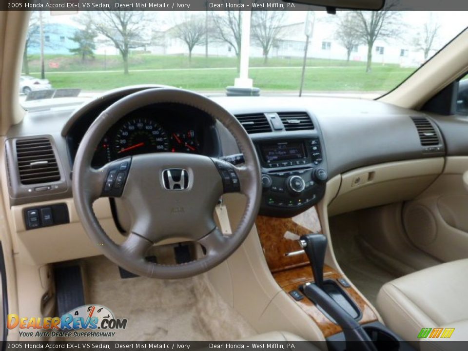 2005 Honda Accord EX-L V6 Sedan Desert Mist Metallic / Ivory Photo #12