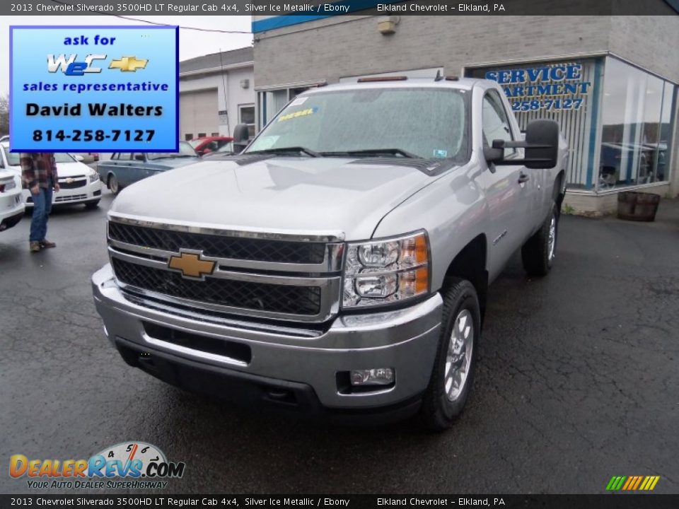 2013 Chevrolet Silverado 3500HD LT Regular Cab 4x4 Silver Ice Metallic / Ebony Photo #3