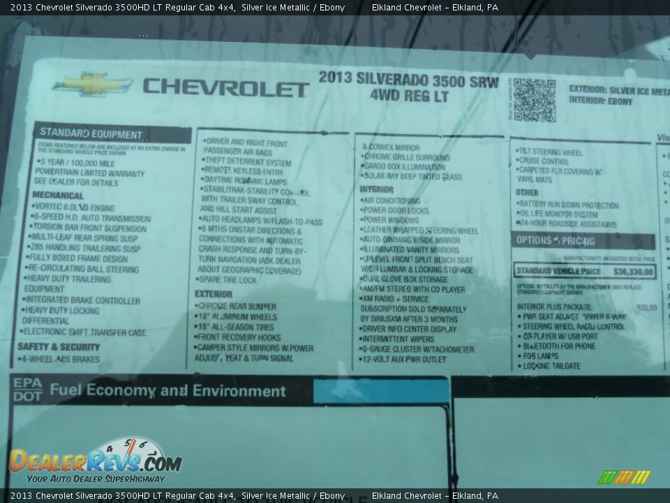 2013 Chevrolet Silverado 3500HD LT Regular Cab 4x4 Silver Ice Metallic / Ebony Photo #15