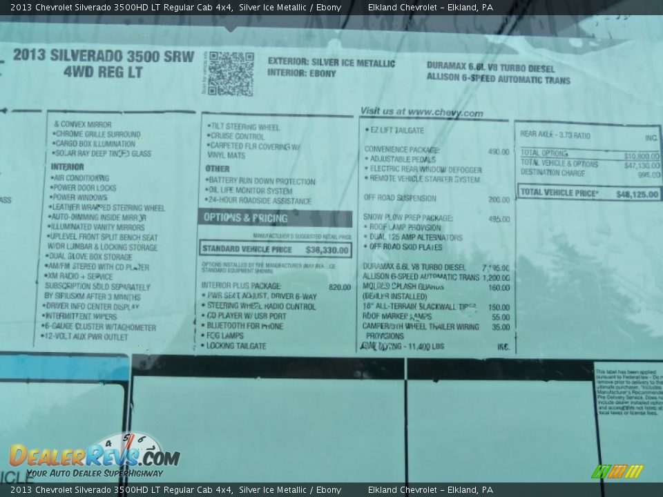 2013 Chevrolet Silverado 3500HD LT Regular Cab 4x4 Silver Ice Metallic / Ebony Photo #16