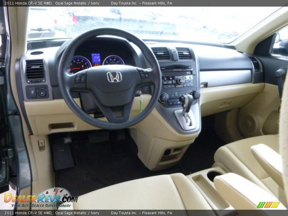 2011 Honda CR-V SE 4WD Opal Sage Metallic / Ivory Photo #14