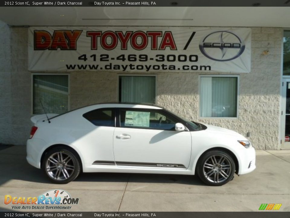2012 Scion tC Super White / Dark Charcoal Photo #1
