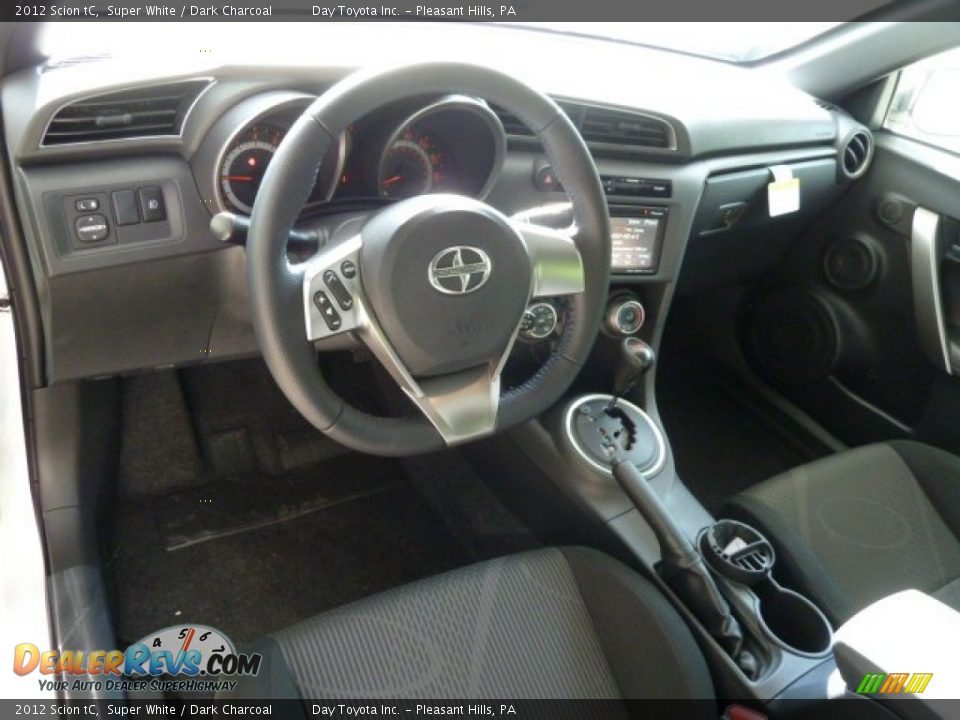 2012 Scion tC Super White / Dark Charcoal Photo #10