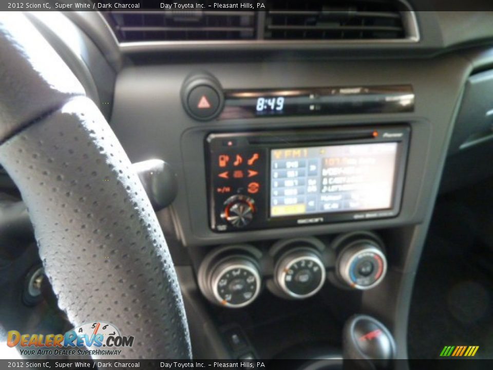 2012 Scion tC Super White / Dark Charcoal Photo #13
