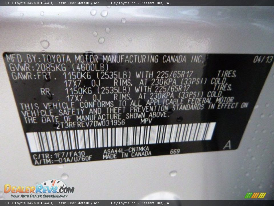 2013 Toyota RAV4 XLE AWD Classic Silver Metallic / Ash Photo #19