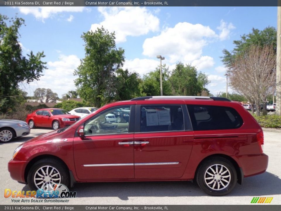 2011 Kia Sedona EX Claret Red / Beige Photo #2