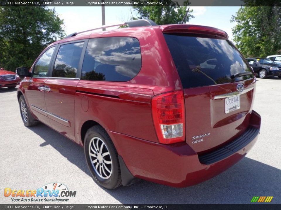 2011 Kia Sedona EX Claret Red / Beige Photo #3