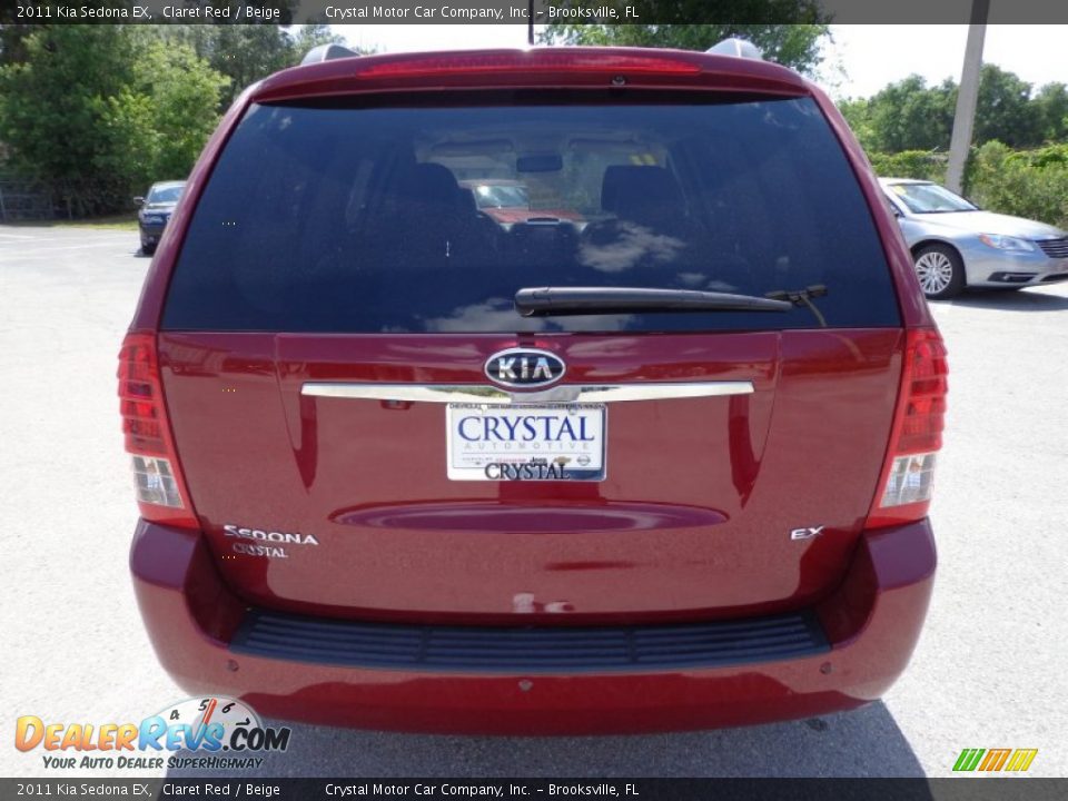 2011 Kia Sedona EX Claret Red / Beige Photo #9