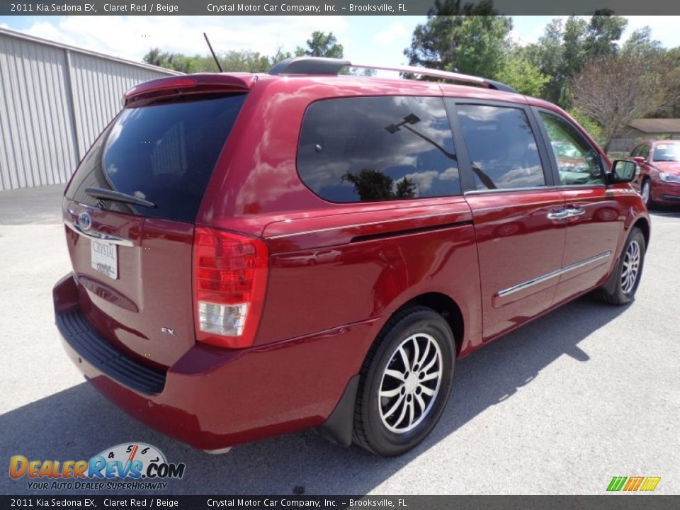 2011 Kia Sedona EX Claret Red / Beige Photo #10