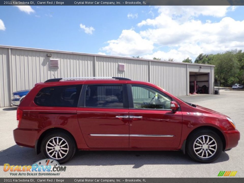 2011 Kia Sedona EX Claret Red / Beige Photo #11
