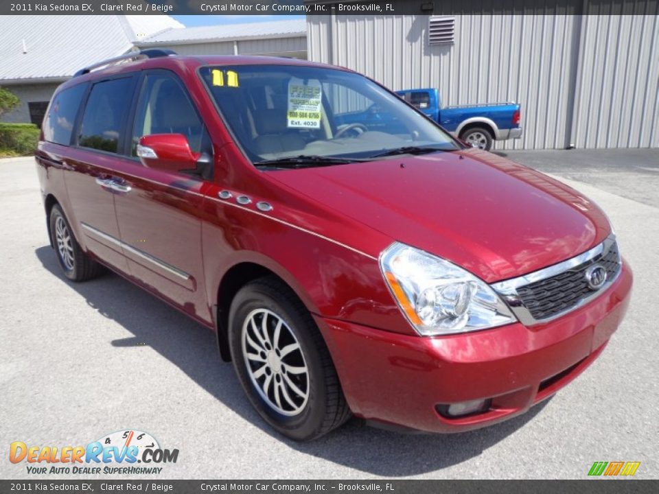 2011 Kia Sedona EX Claret Red / Beige Photo #12