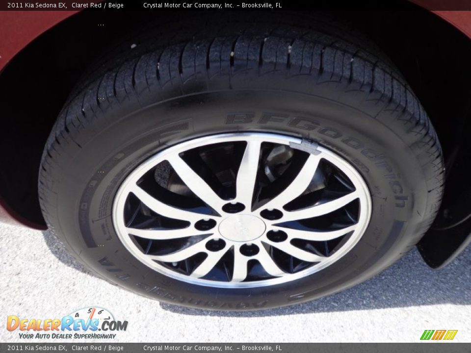 2011 Kia Sedona EX Claret Red / Beige Photo #16