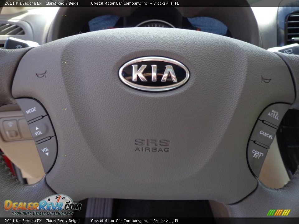 2011 Kia Sedona EX Claret Red / Beige Photo #24