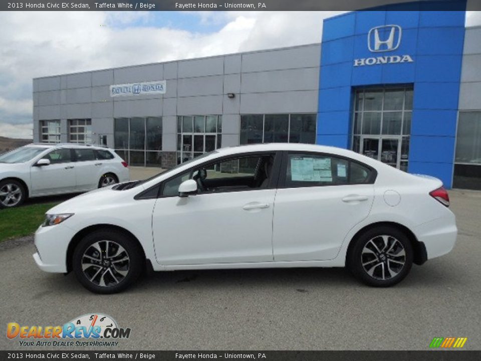 2013 Honda Civic EX Sedan Taffeta White / Beige Photo #2