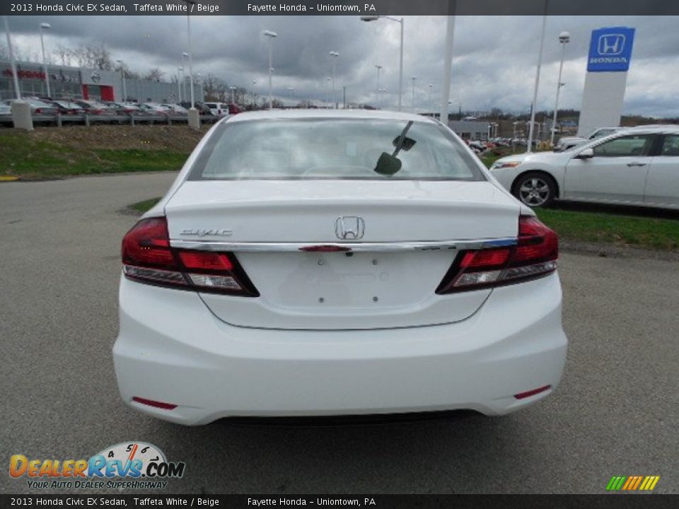 2013 Honda Civic EX Sedan Taffeta White / Beige Photo #3