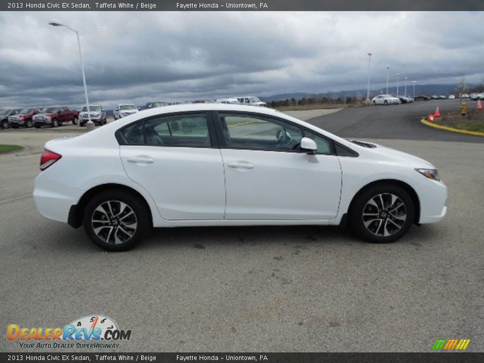 2013 Honda Civic EX Sedan Taffeta White / Beige Photo #4