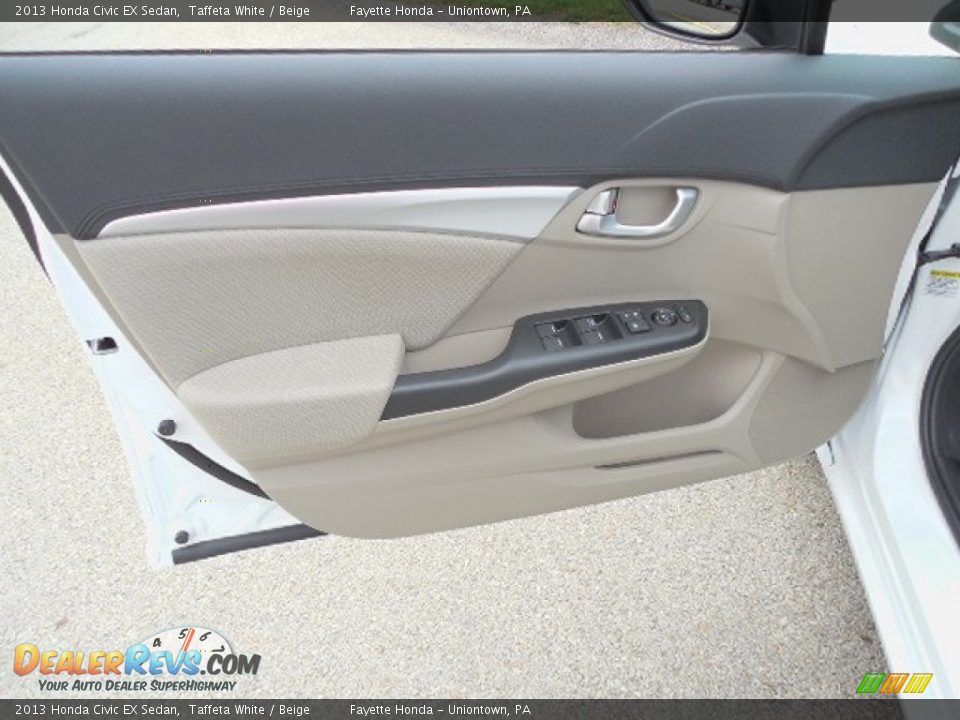 2013 Honda Civic EX Sedan Taffeta White / Beige Photo #6