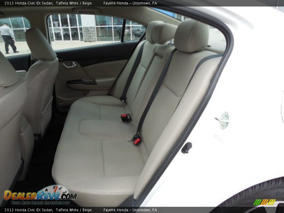 2013 Honda Civic EX Sedan Taffeta White / Beige Photo #8