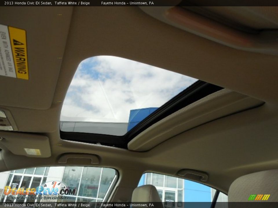 2013 Honda Civic EX Sedan Taffeta White / Beige Photo #10