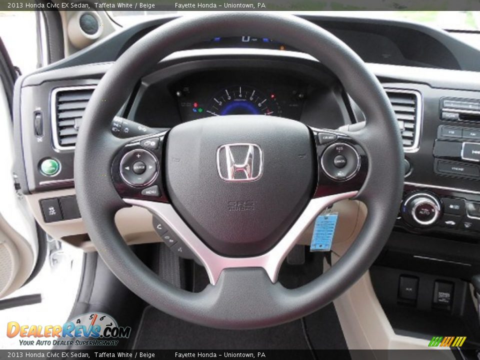 2013 Honda Civic EX Sedan Taffeta White / Beige Photo #11