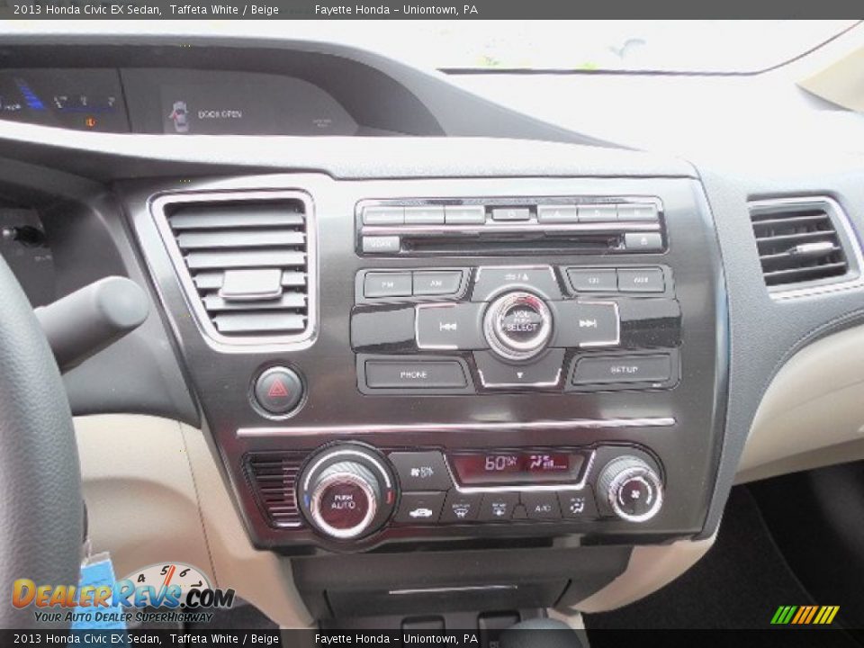 2013 Honda Civic EX Sedan Taffeta White / Beige Photo #12