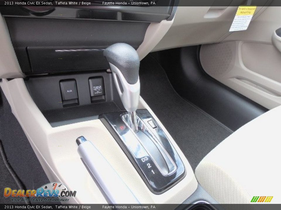 2013 Honda Civic EX Sedan Taffeta White / Beige Photo #13