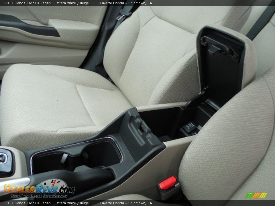 2013 Honda Civic EX Sedan Taffeta White / Beige Photo #14
