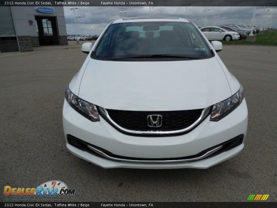 2013 Honda Civic EX Sedan Taffeta White / Beige Photo #19