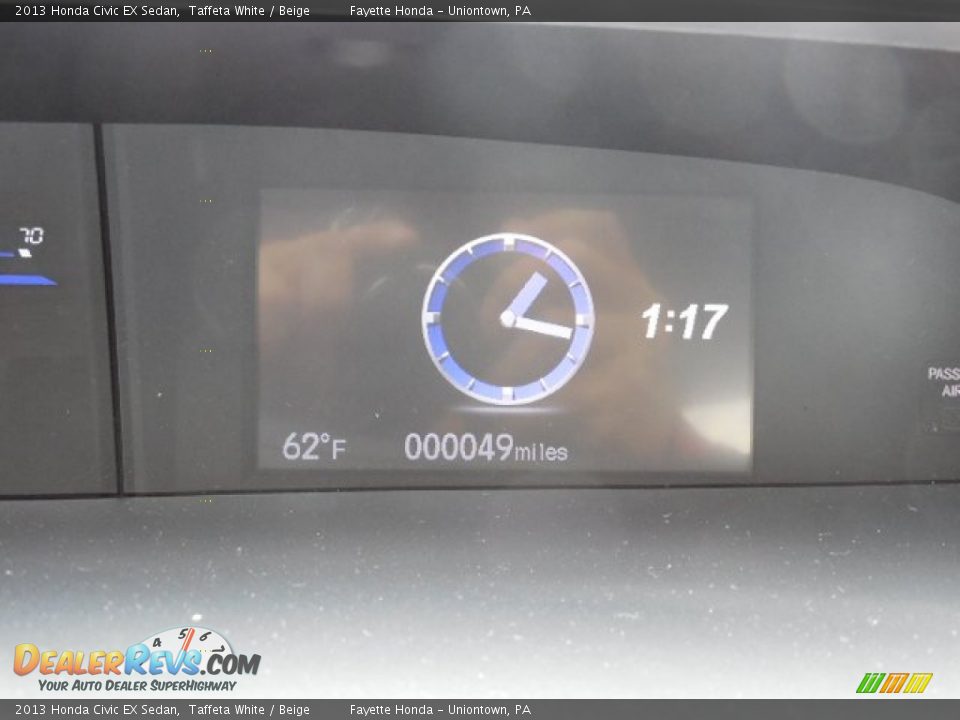 2013 Honda Civic EX Sedan Taffeta White / Beige Photo #20