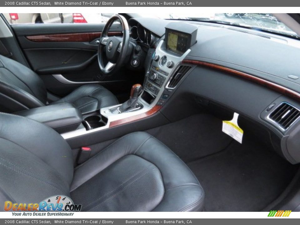 2008 Cadillac CTS Sedan White Diamond Tri-Coat / Ebony Photo #6
