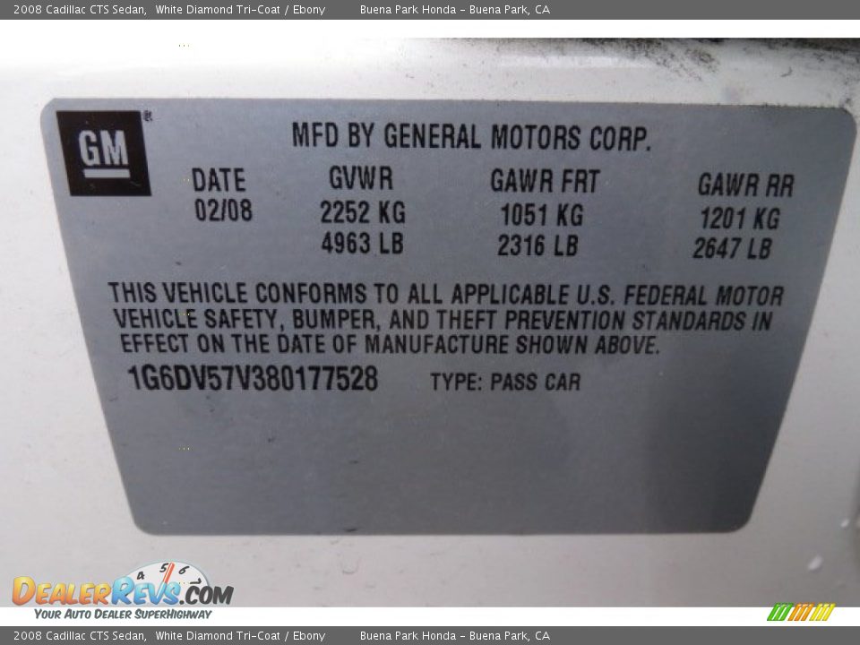 2008 Cadillac CTS Sedan White Diamond Tri-Coat / Ebony Photo #9