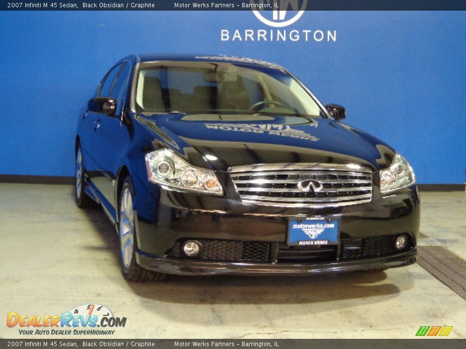 2007 Infiniti M 45 Sedan Black Obsidian / Graphite Photo #1