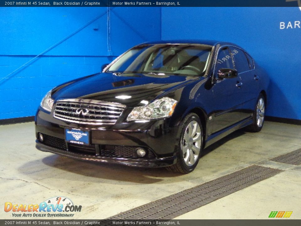 2007 Infiniti M 45 Sedan Black Obsidian / Graphite Photo #3