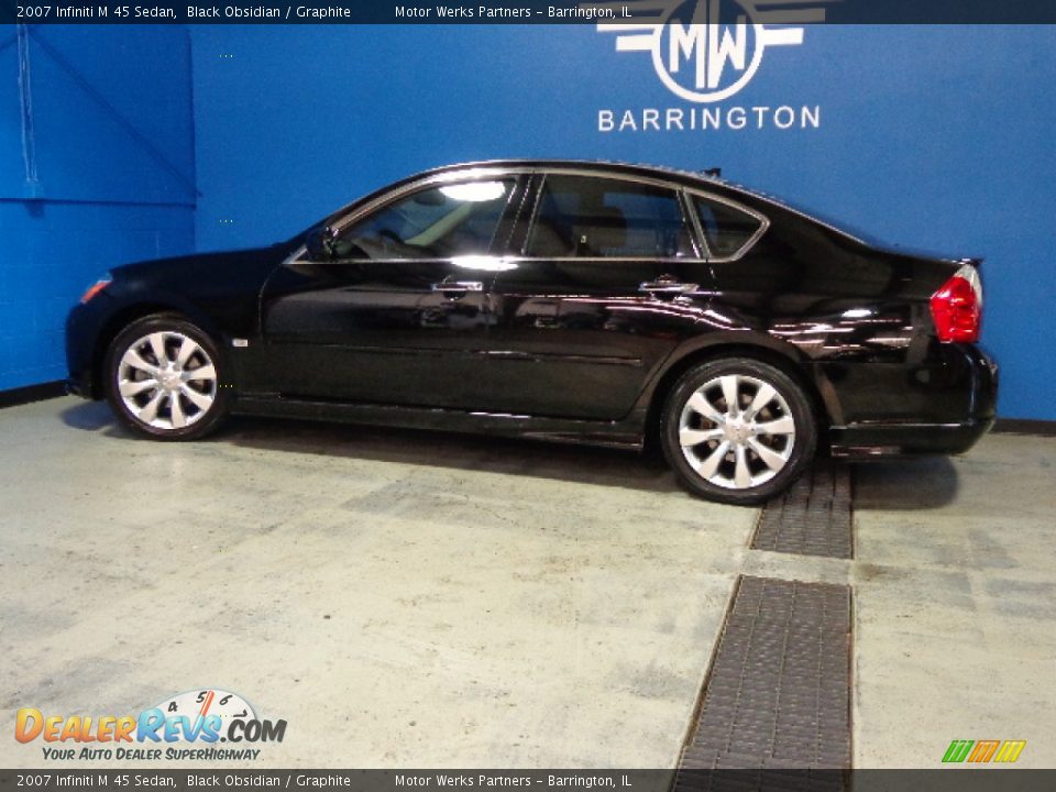 2007 Infiniti M 45 Sedan Black Obsidian / Graphite Photo #4