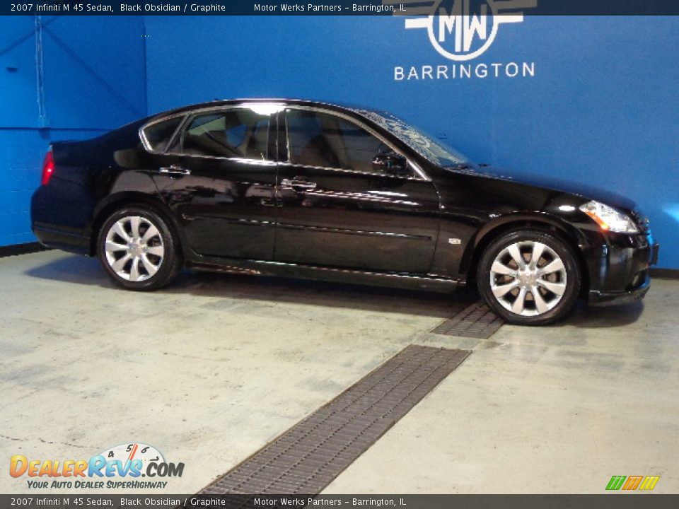 2007 Infiniti M 45 Sedan Black Obsidian / Graphite Photo #8