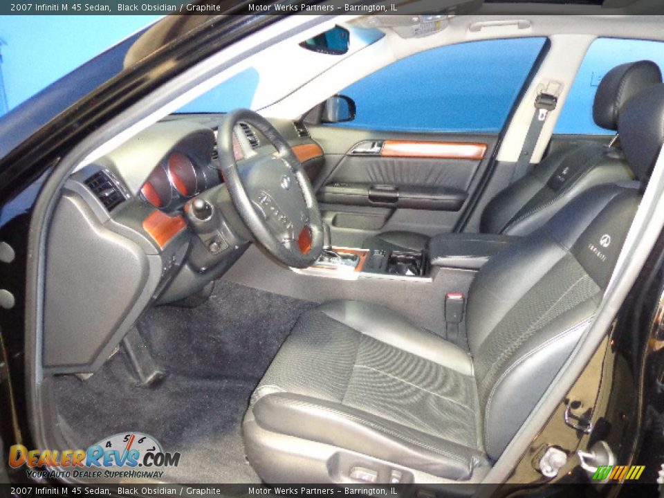 2007 Infiniti M 45 Sedan Black Obsidian / Graphite Photo #11