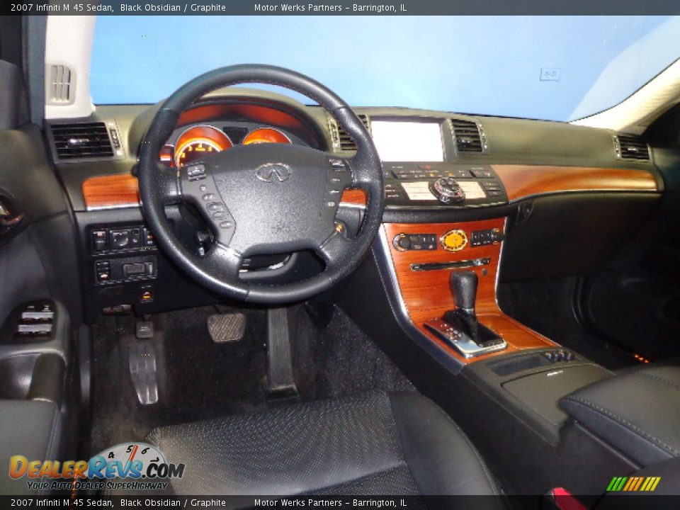 2007 Infiniti M 45 Sedan Black Obsidian / Graphite Photo #12