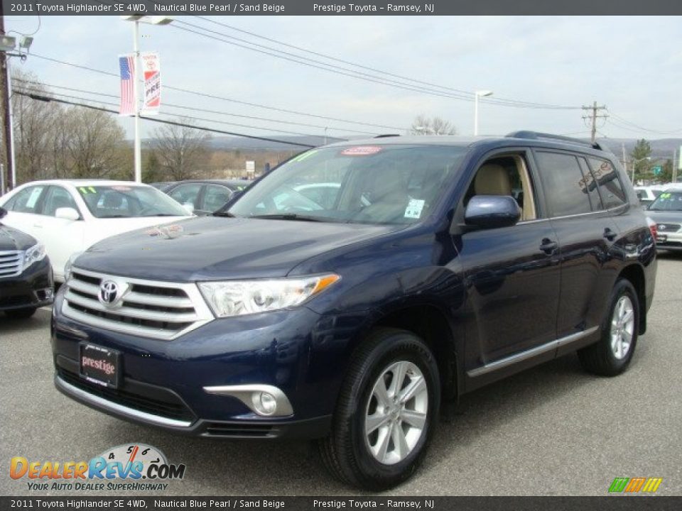 2011 Toyota Highlander SE 4WD Nautical Blue Pearl / Sand Beige Photo #3