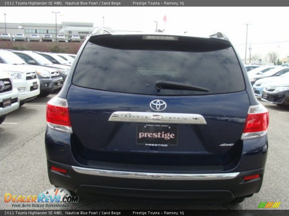 2011 Toyota Highlander SE 4WD Nautical Blue Pearl / Sand Beige Photo #5