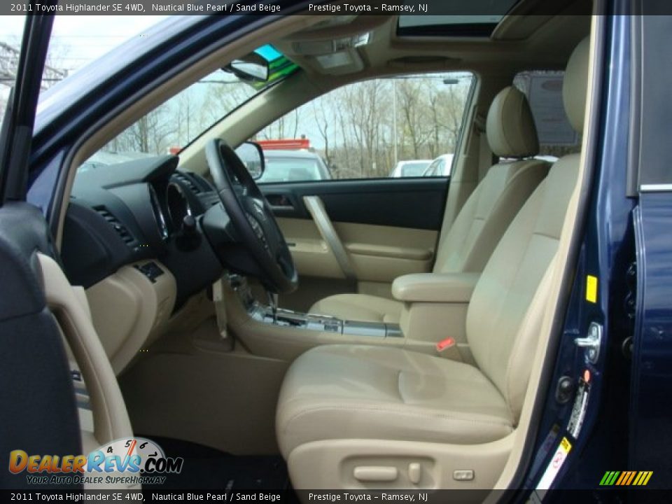 2011 Toyota Highlander SE 4WD Nautical Blue Pearl / Sand Beige Photo #7