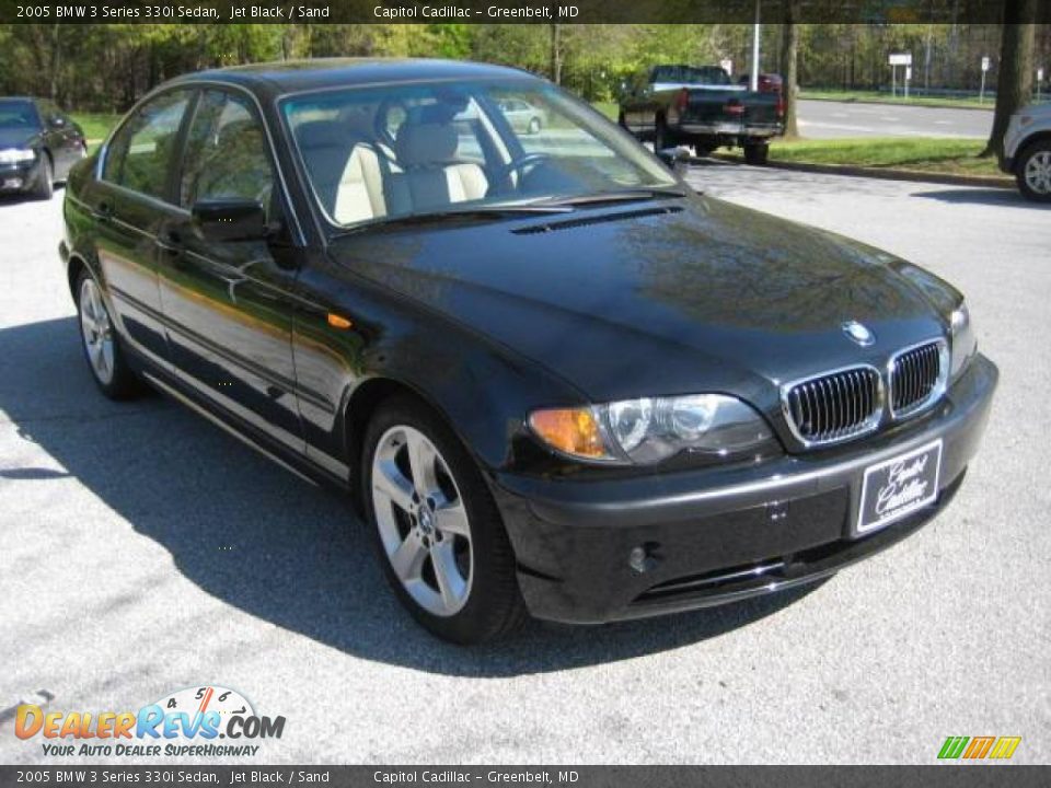 2005 BMW 3 Series 330i Sedan Jet Black / Sand Photo #6