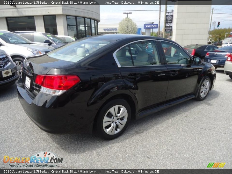2010 Subaru Legacy 2.5i Sedan Crystal Black Silica / Warm Ivory Photo #6