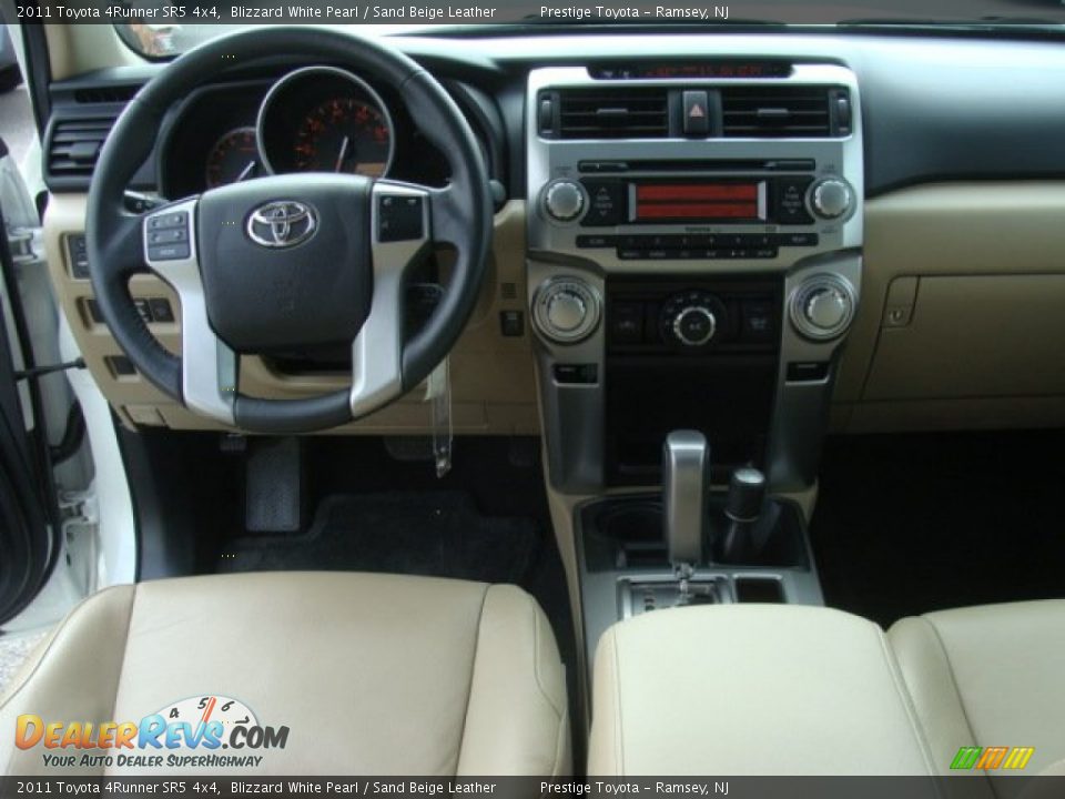 2011 Toyota 4Runner SR5 4x4 Blizzard White Pearl / Sand Beige Leather Photo #9