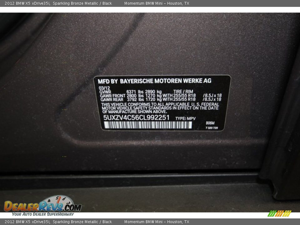 2012 BMW X5 xDrive35i Sparkling Bronze Metallic / Black Photo #9