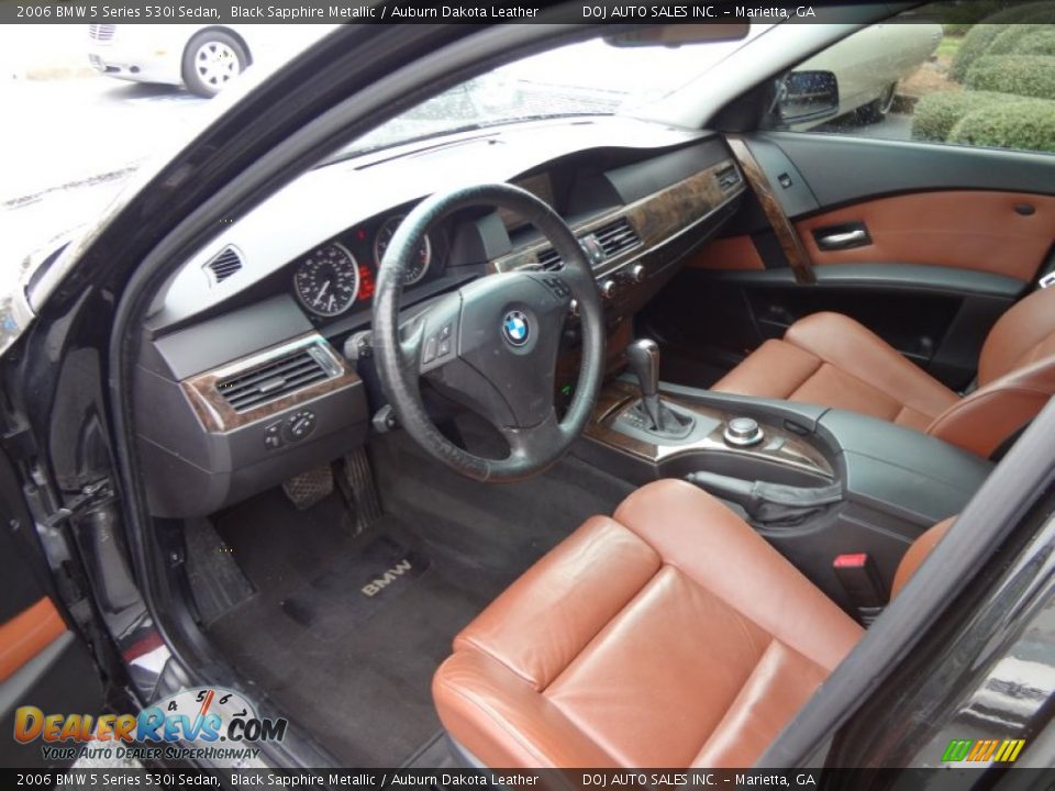 2006 BMW 5 Series 530i Sedan Black Sapphire Metallic / Auburn Dakota Leather Photo #5