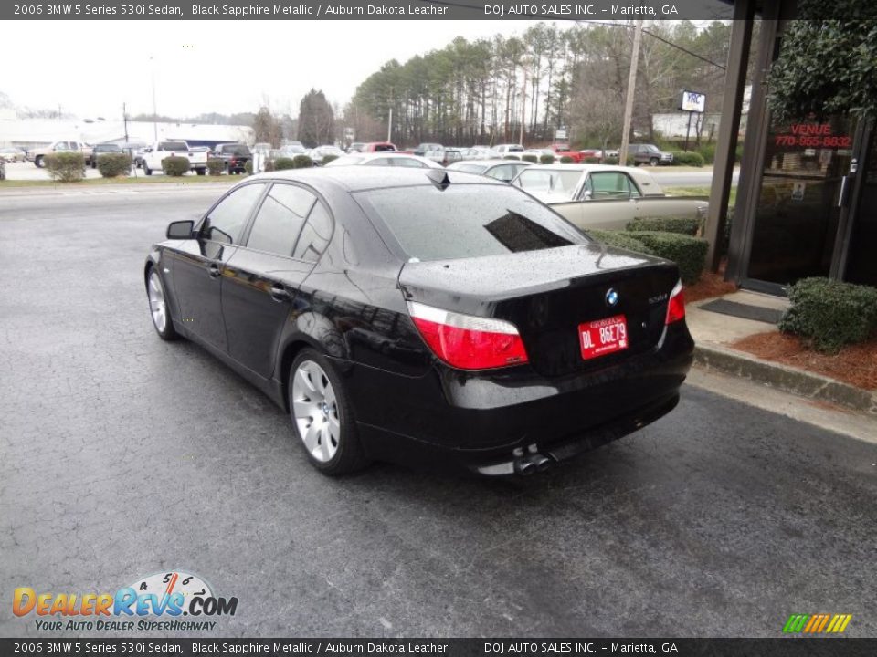 2006 BMW 5 Series 530i Sedan Black Sapphire Metallic / Auburn Dakota Leather Photo #12